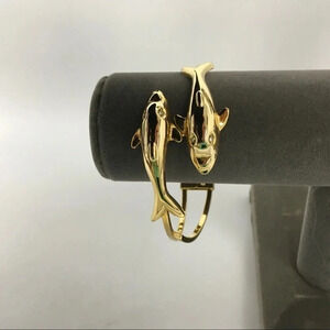 Double Dolphin Hinge‎ Clamper Bracelet